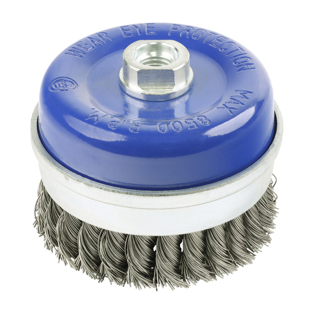 Angle Grinder Cup Brush - Twisted Knot Stainless Steel 100mm