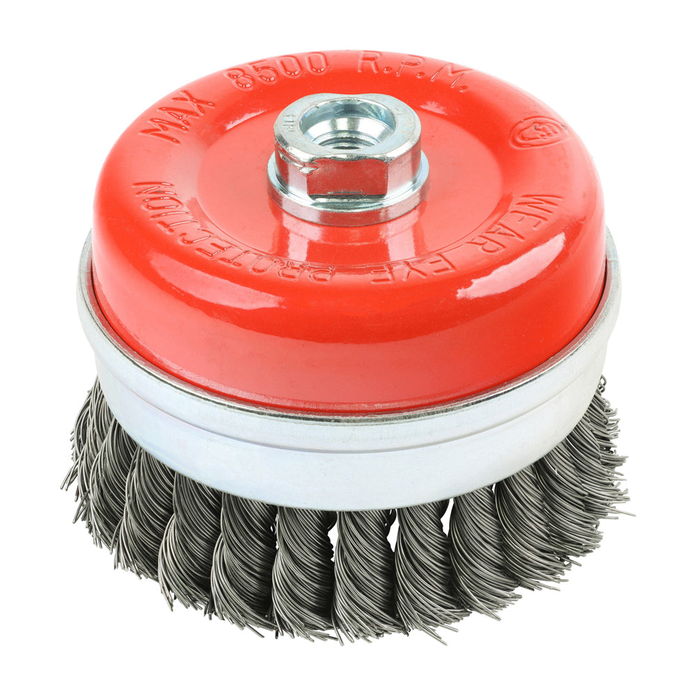 Angle Grinder Cup Brush - Twisted Knot Steel Wire 100mm