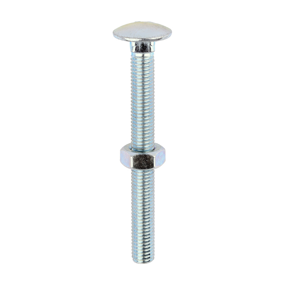 Carriage Bolts & Hex Nuts - Zinc M10 x 100 (25)