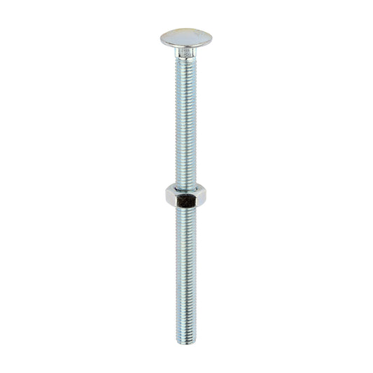M10 x 150.Carriage Bolt & Hex Nut - BZP