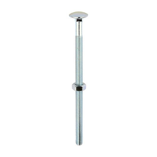 M10 x 180.Carriage Bolt & Hex Nut - BZP
