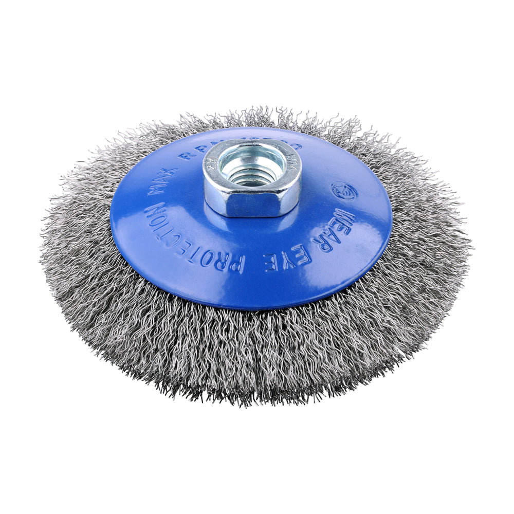 Angle Grinder Bevel Brush - Crimped Stainless Steel 115mm