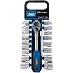 Metric Socket and Ratchet Set, 1/2" Sq. Dr. (12 Piece)