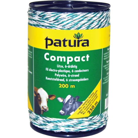 Compact Polywire, 200 m roll, white-green