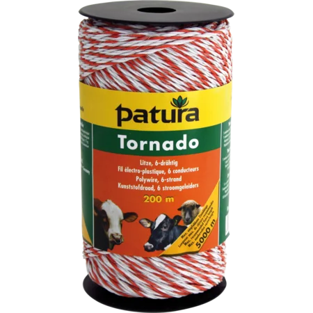 Tornado Polywire, 200 m roll, white-orange
