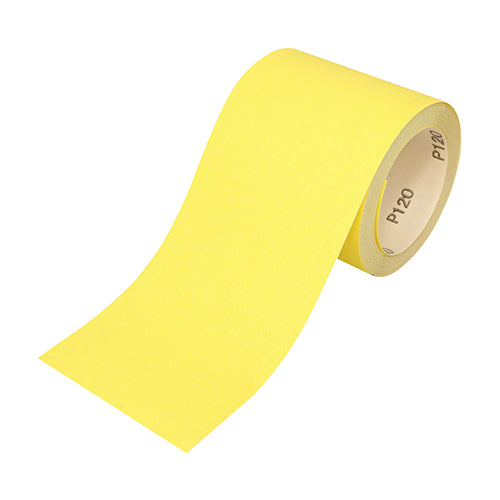 Sandpaper Roll - 120 Grit - Yellow 115mm x 10m