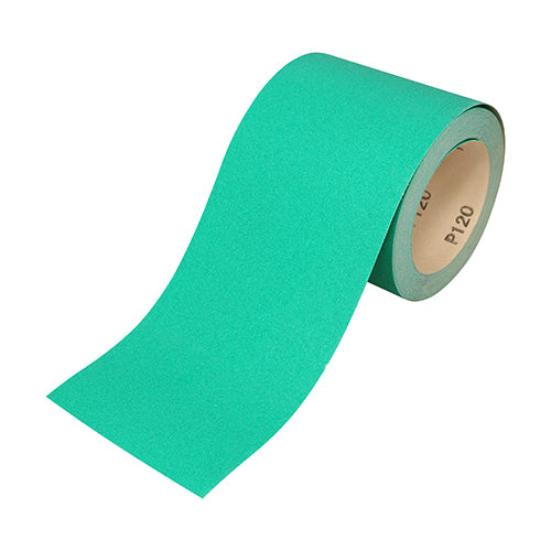 Sandpaper Roll - 120 Grit - Green 115mm x 10m