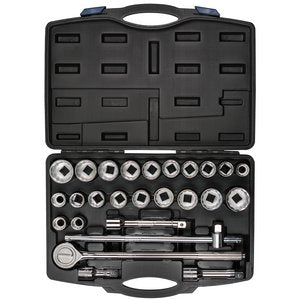 Draper HI-TORQ® Combined MM/AF Socket Set, 3/4" Sq. Dr., Black (26 Piece)