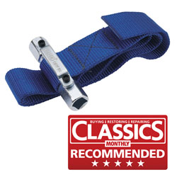 Oil Filter Strap Wrench, 3/8" and 1/2" Sq. Dr.,