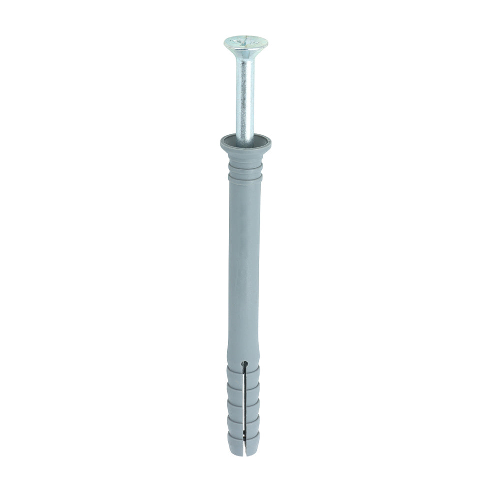 6.0x60 Nylon Hammer Fixings - PZ - Zinc  (10)