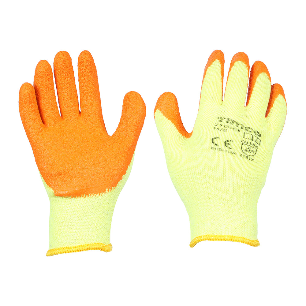 Medium Eco-Grip Gloves - Crinkle Latex Coated Polycotton - Multi Pack (12)