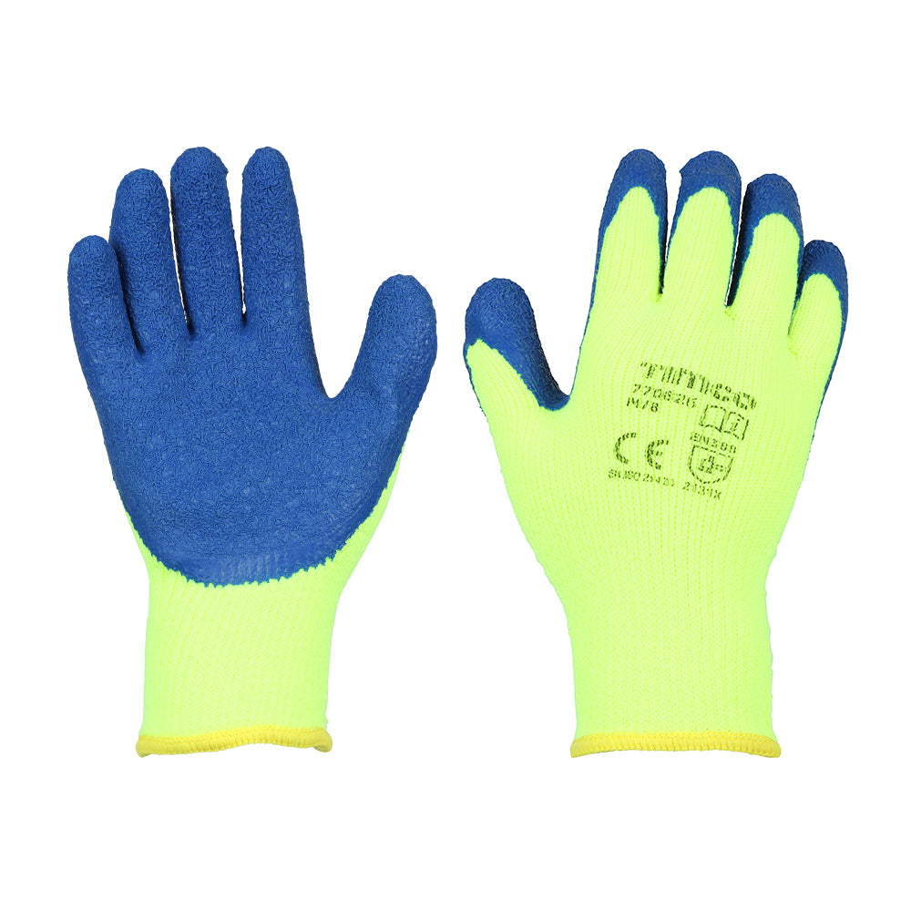Medium.Warm Grip Gloves - Crinkle Latex Coated Polyester