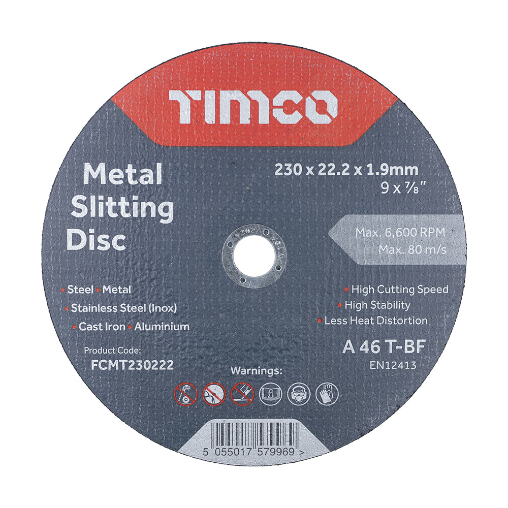 230 x 22.2 x 1.9 Bonded Abrasive Disc - For Cutting  - Box 25