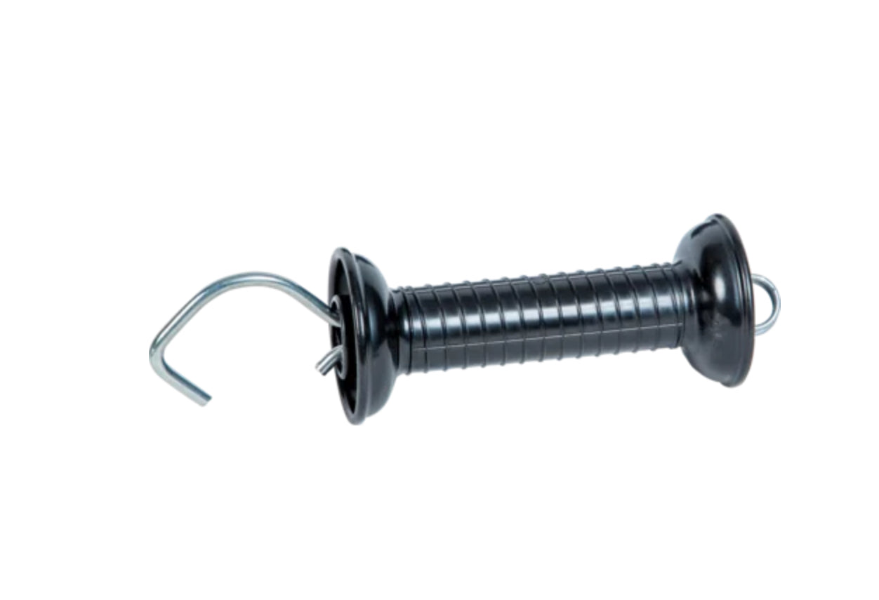 Gate Handle with Tension Spring, Hook, black