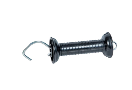 Gate Handle with Tension Spring, Hook, black