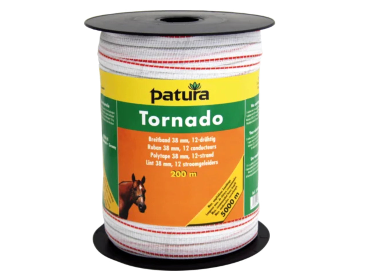 Tornado Polytape 38 mm, 200 m roll, white-orange