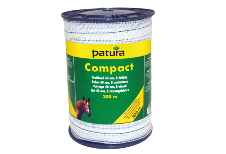 Compact Polytape 40 mm, 200 m roll, white-green