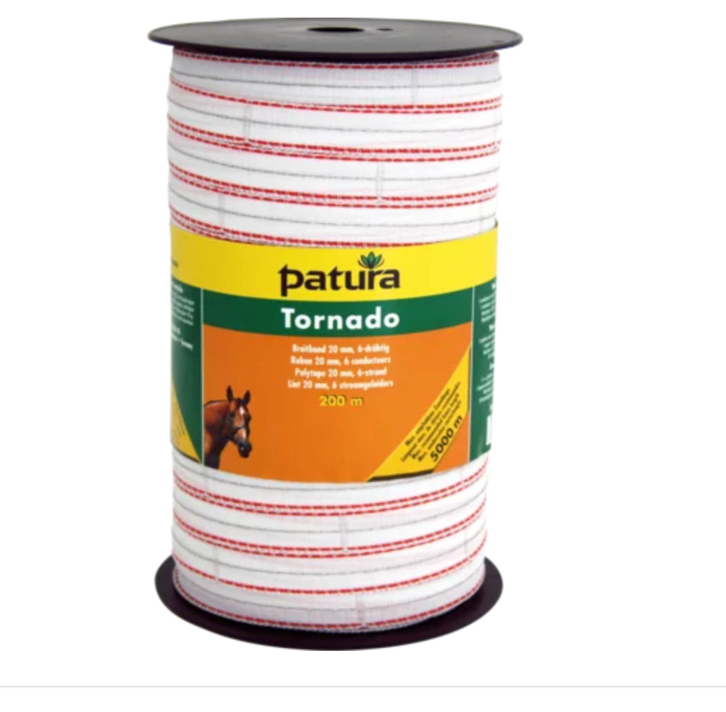 Tornado Polytape 20 mm, 200 m roll, white-orange