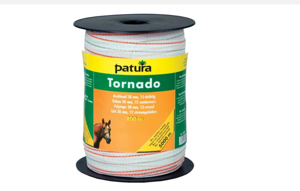 Tornado Polytape 12.5 mm, 200 m roll, white-orange