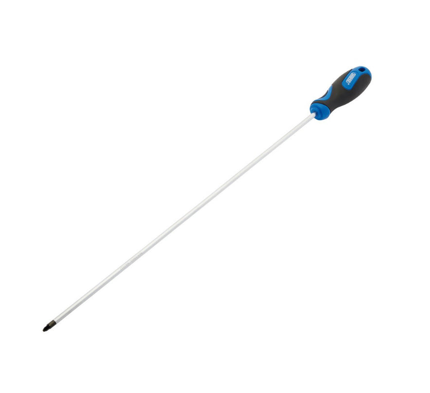 Extra Long Reach Soft Grip PZ Type Screwdriver, No.2 x 450mm