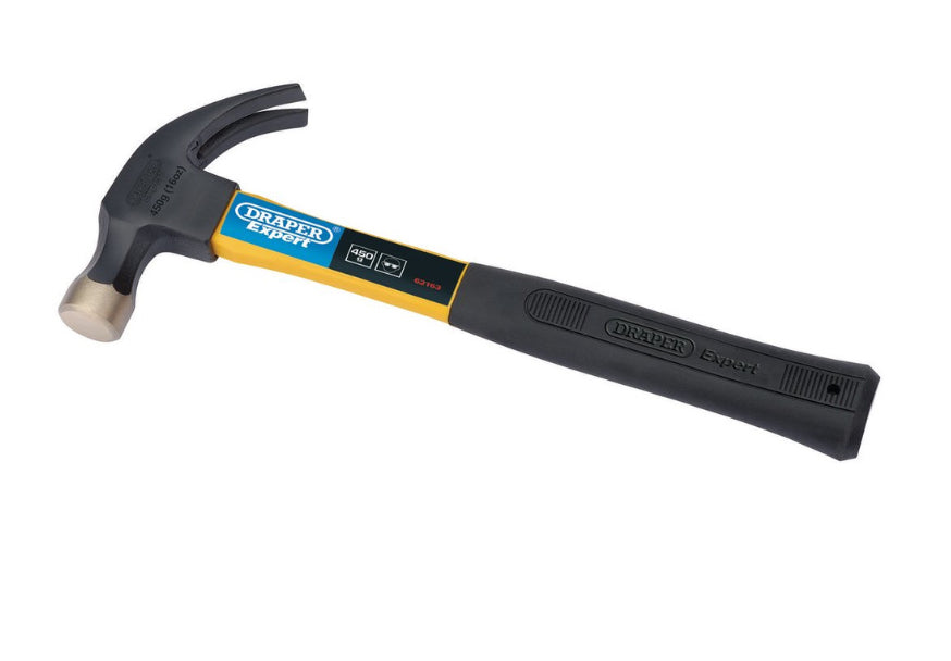 Draper Expert Claw Hammer with Fibreglass Shaft, 450g/16oz