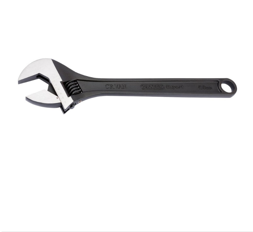 Draper Expert Crescent-Type Adjustable Wrench with Phosphate Finish, 450mm, 57mm