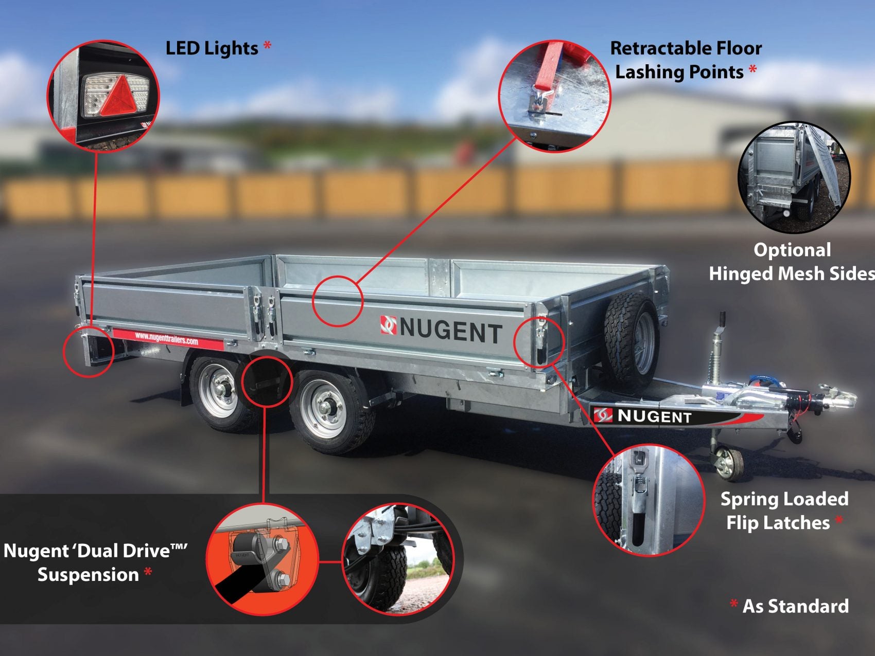 Nugent Flatbed Trailer - 18'1" x 7'5'' - 3500kg F5523T