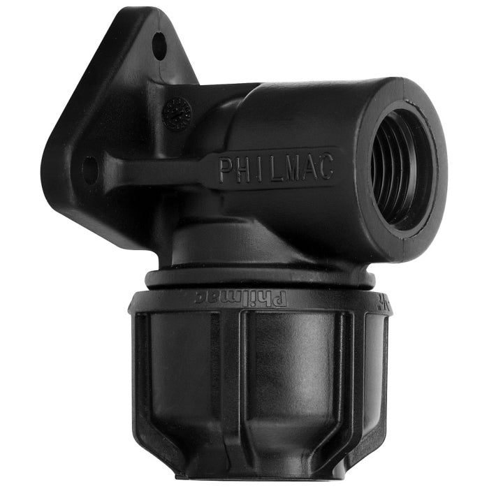 9022 - 20MM/1/2" X 1/2" WALL PLATE ELBOW PLASTIC