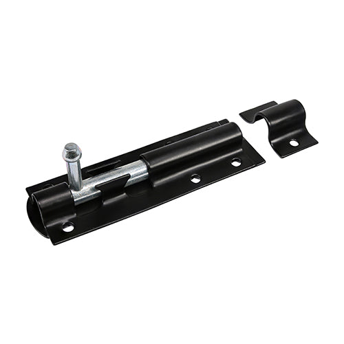 6" Black straight Tower Bolt