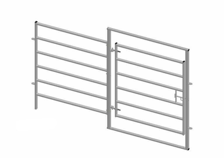 3000 long x 1750 high cattle hurdle with 1350 diverter gate