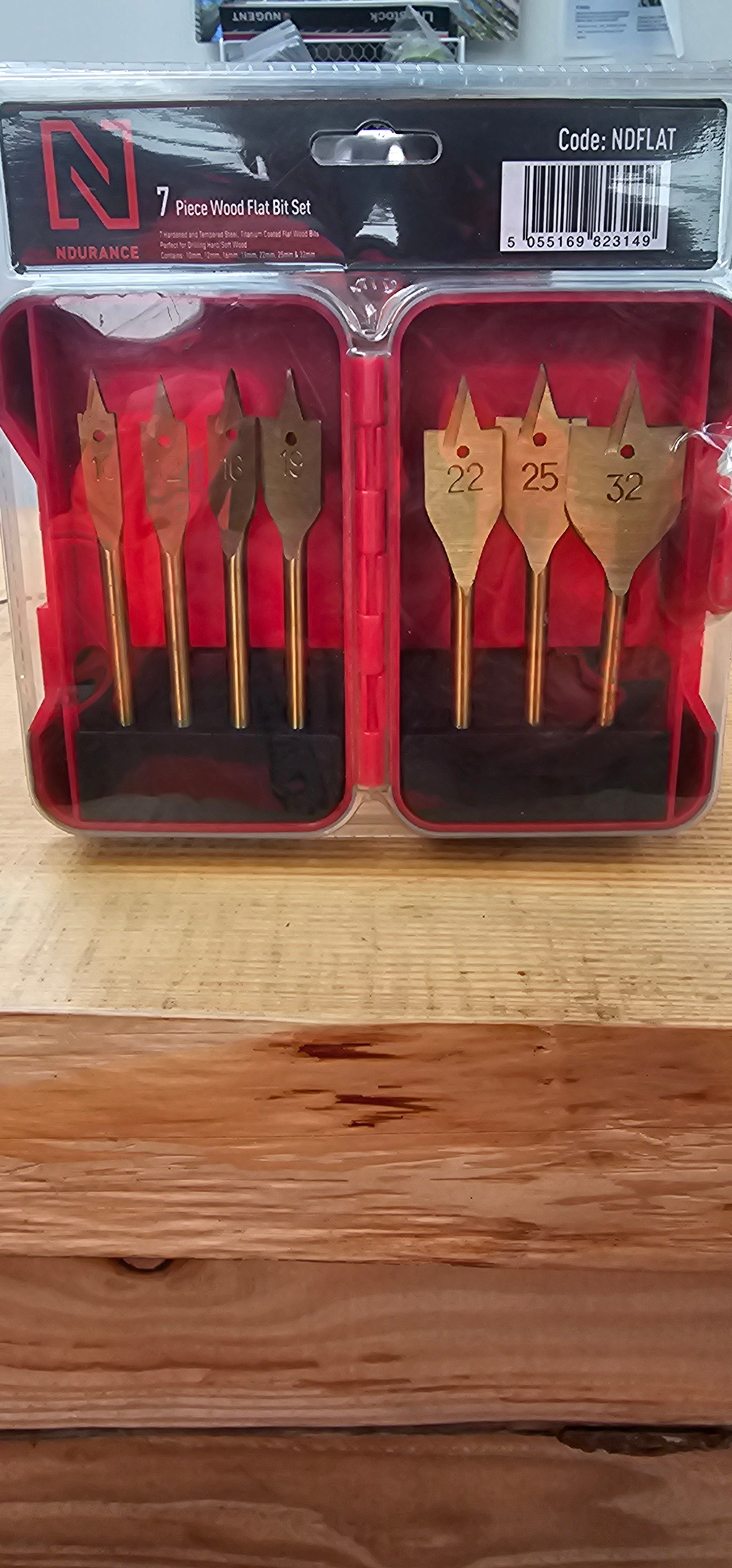 7 piece wood flat bit set